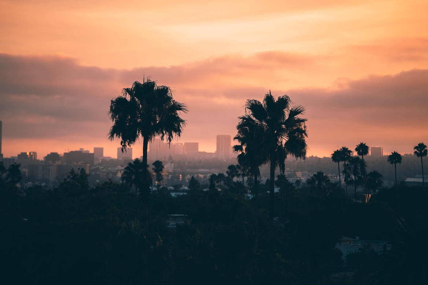 vue coucher de soleil à Los Angeles